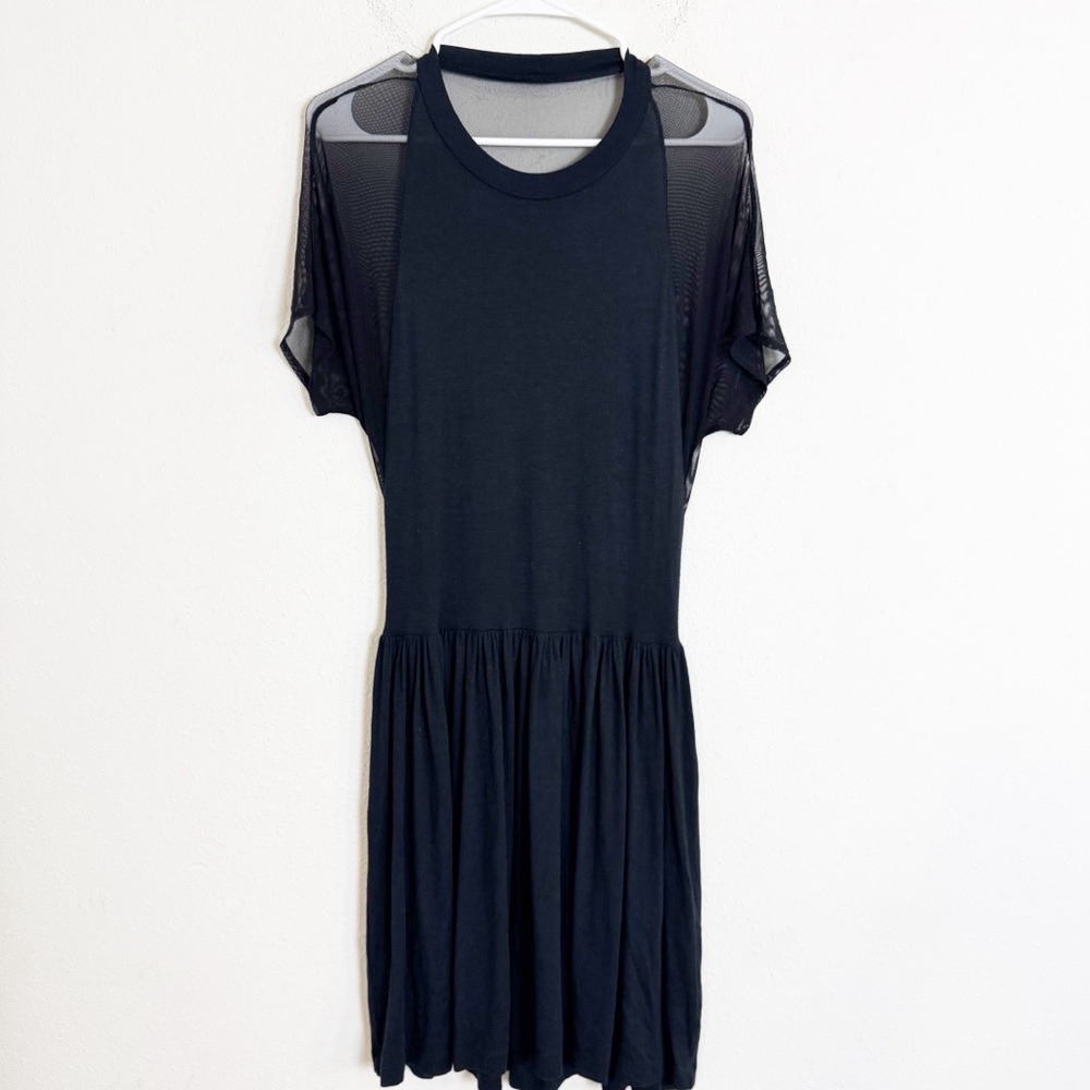 Opening ceremony Black Mesh short sleeve Dress
